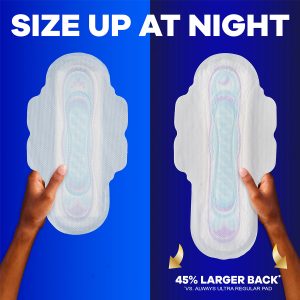 Always Ultra Thin Size 1 Regular Pads With Wings, Unscented